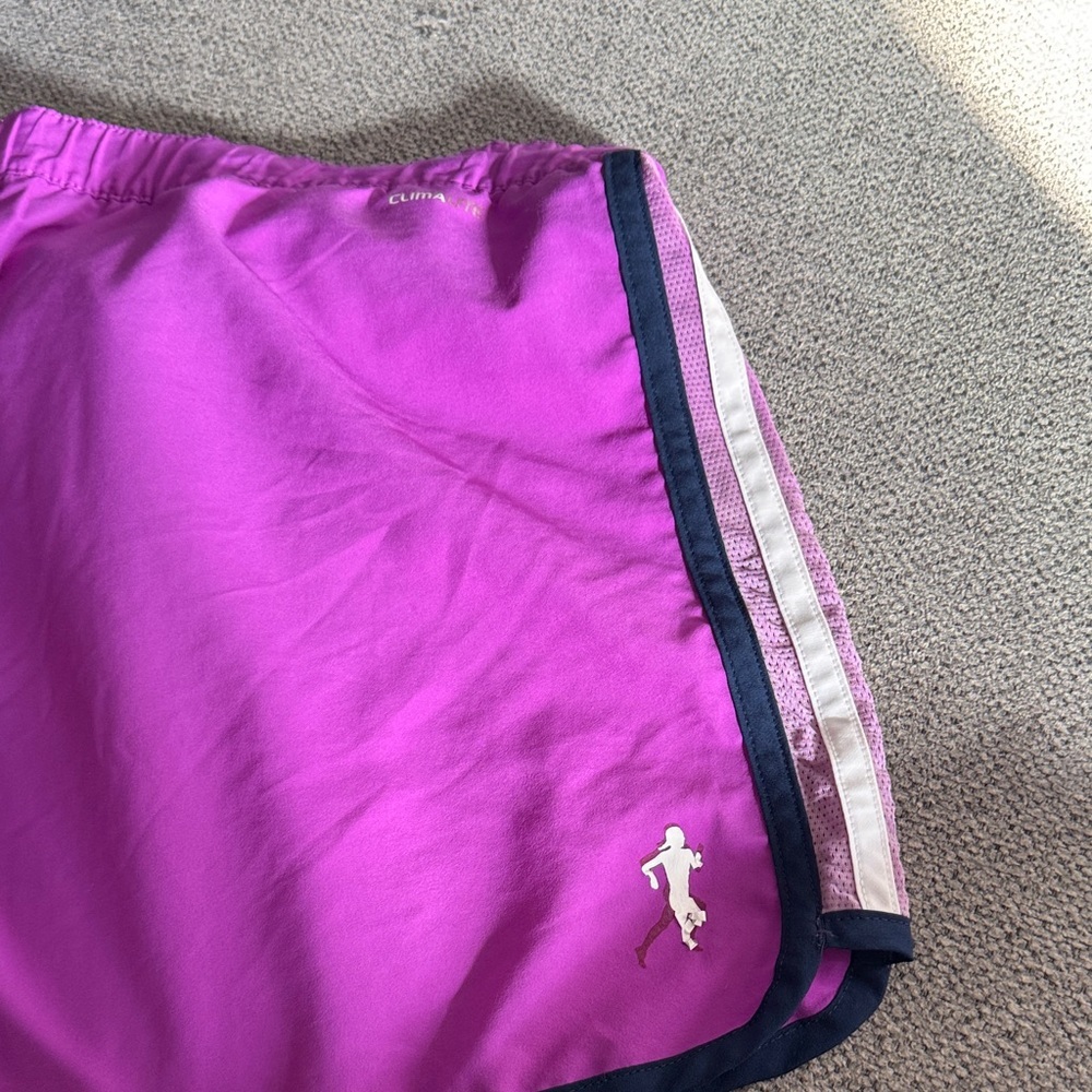 adidas‎ Magenta Athletic Shorts with Navy Trim - Picture 5 of 6